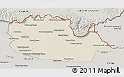 Shaded Relief 3D Map of Chom Khsan, semi-desaturated