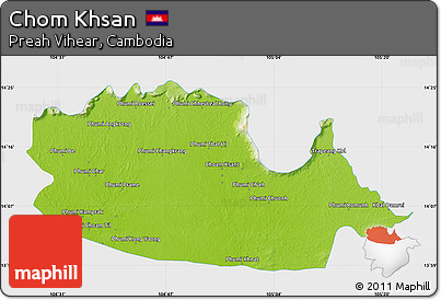 Physical Map of Chom Khsan, single color outside