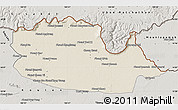 Shaded Relief Map of Chom Khsan, semi-desaturated