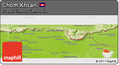 Physical Panoramic Map of Chom Khsan