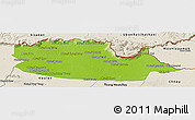 Physical Panoramic Map of Chom Khsan, shaded relief outside