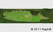Satellite Panoramic Map of Chom Khsan, darken