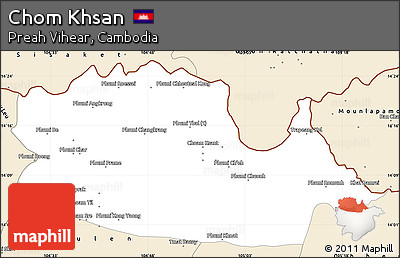 Classic Style Simple Map of Chom Khsan