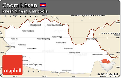 Classic Style Simple Map of Chom Khsan