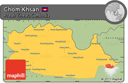 Savanna Style Simple Map of Chom Khsan