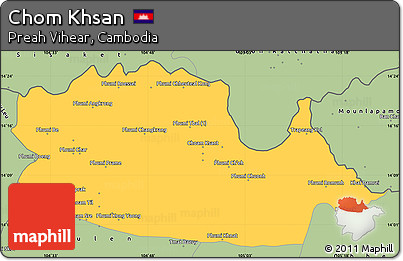 Savanna Style Simple Map of Chom Khsan