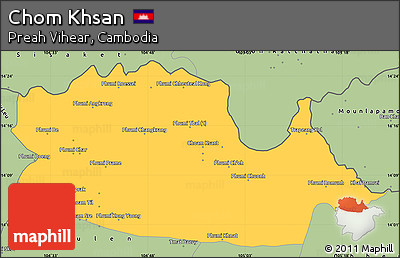 Savanna Style Simple Map of Chom Khsan