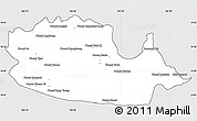 Silver Style Simple Map of Chom Khsan, cropped outside