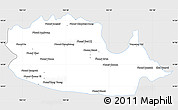 Silver Style Simple Map of Chom Khsan, single color outside