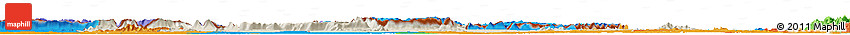 Shaded Relief Horizon Map of Preah Vihear, political outside