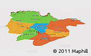 Political Panoramic Map of Preah Vihear, cropped outside