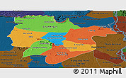 Political Panoramic Map of Preah Vihear, darken
