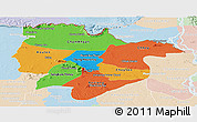 Political Panoramic Map of Preah Vihear, lighten
