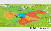 Political Panoramic Map of Preah Vihear, physical outside