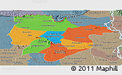 Political Panoramic Map of Preah Vihear, semi-desaturated