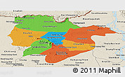 Political Panoramic Map of Preah Vihear, shaded relief outside