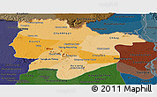 Political Shades Panoramic Map of Preah Vihear, darken