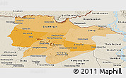 Political Shades Panoramic Map of Preah Vihear, shaded relief outside