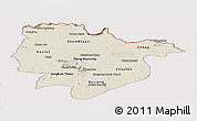 Shaded Relief Panoramic Map of Preah Vihear, cropped outside