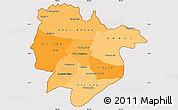 Political Shades Simple Map of Preah Vihear, cropped outside