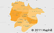 Political Shades Simple Map of Preah Vihear, single color outside