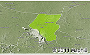 Physical 3D Map of Tbeng Meanchey, semi-desaturated