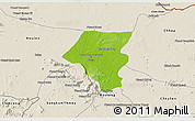 Physical 3D Map of Tbeng Meanchey, shaded relief outside