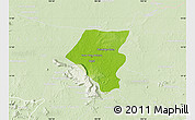 Physical Map of Tbeng Meanchey, lighten