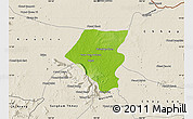 Physical Map of Tbeng Meanchey, shaded relief outside