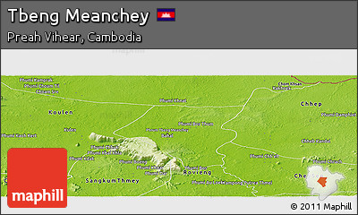 Physical Panoramic Map of Tbeng Meanchey