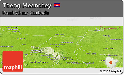 Physical Panoramic Map of Tbeng Meanchey