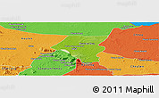 Physical Panoramic Map of Tbeng Meanchey, political outside