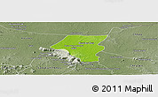 Physical Panoramic Map of Tbeng Meanchey, semi-desaturated