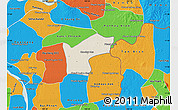 Shaded Relief Map of Kamchay Mear, political outside