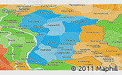 Political Shades Panoramic Map of Prey Veng