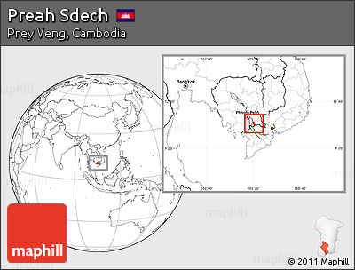 Blank Location Map of Preah Sdech