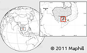 Blank Location Map of Preah Sdech, highlighted country, highlighted parent region