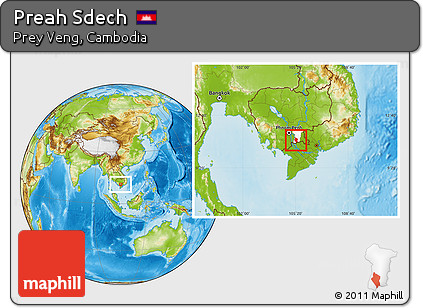 Physical Location Map of Preah Sdech, highlighted parent region