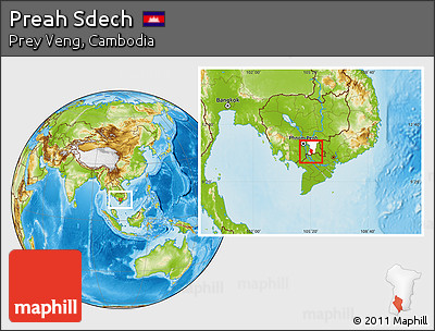 Physical Location Map of Preah Sdech, highlighted parent region