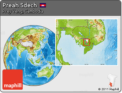 Physical Location Map of Preah Sdech, highlighted parent region