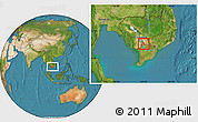 Satellite Location Map of Preah Sdech