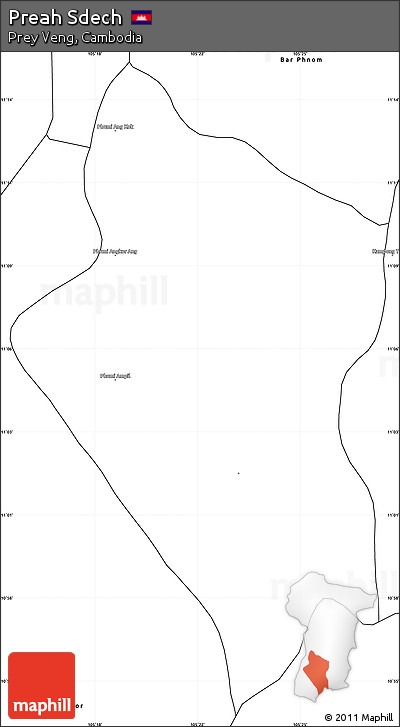 Blank Simple Map of Preah Sdech