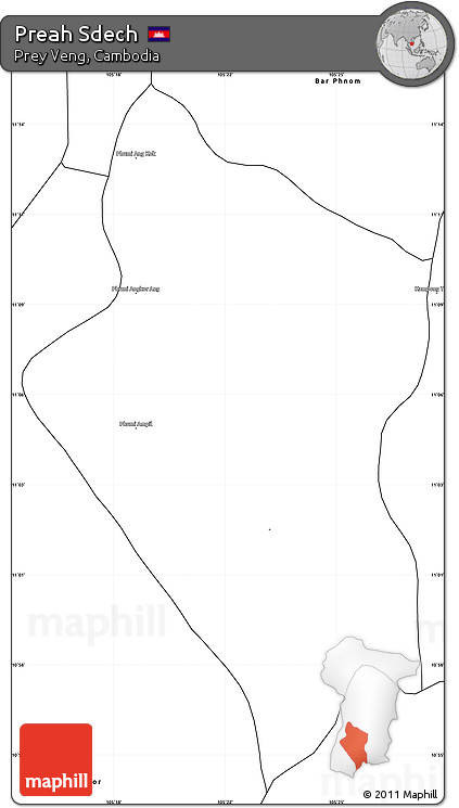 Blank Simple Map of Preah Sdech