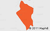 Political Simple Map of Preah Sdech, single color outside, borders and labels