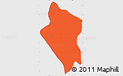 Political Simple Map of Preah Sdech, single color outside