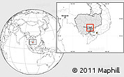 Blank Location Map of Sithor Kandal, highlighted country, highlighted parent region