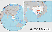 Gray Location Map of Sithor Kandal, highlighted country, within the entire country