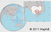 Gray Location Map of Sithor Kandal, highlighted country
