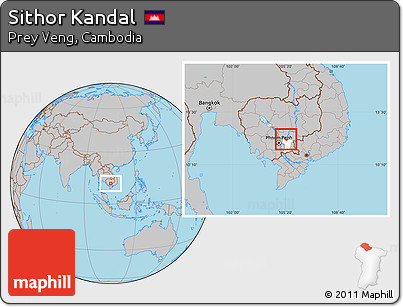 Gray Location Map of Sithor Kandal, highlighted parent region