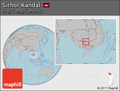 Gray Location Map of Sithor Kandal, hill shading